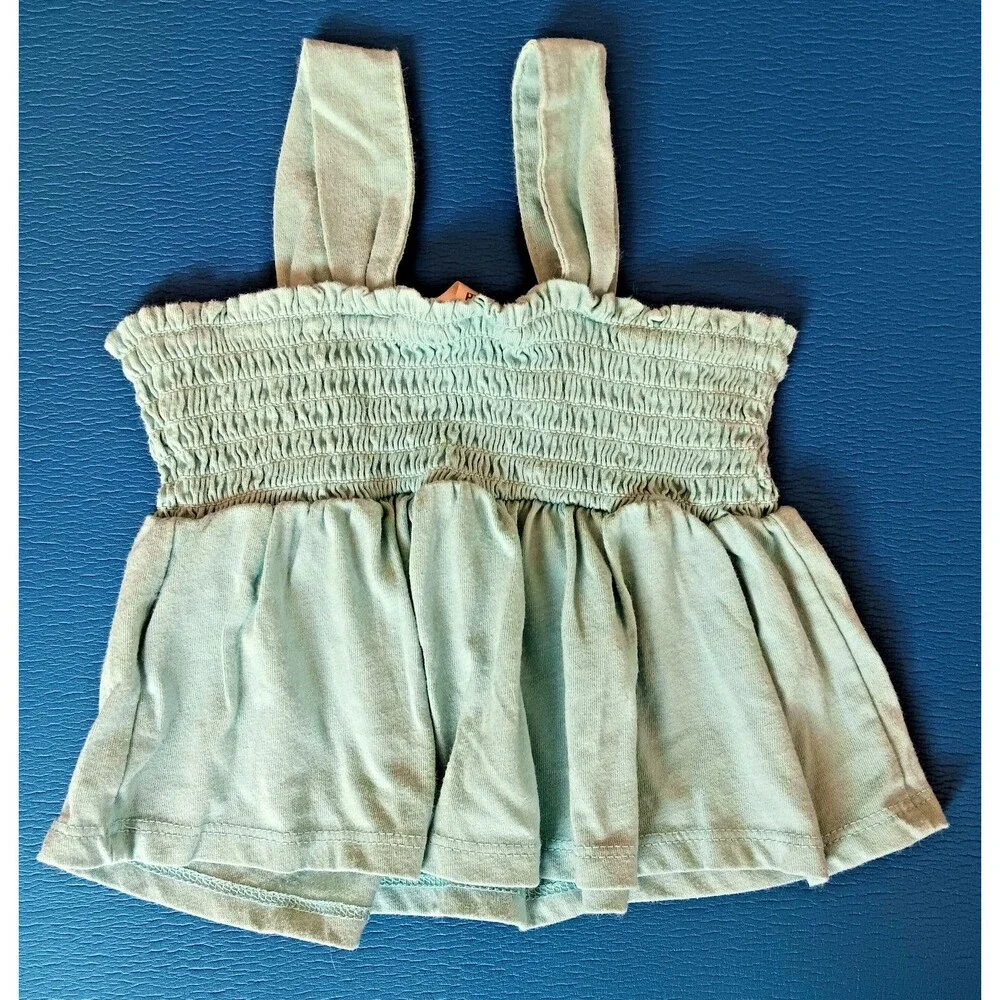 shirt Girls Baby B'Gosh tank pastel blue green mint summer smocked 18 months